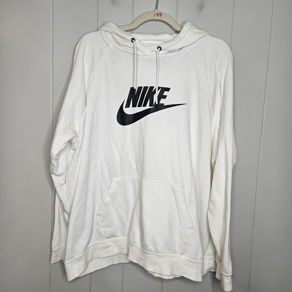 Nike White Hoodie Size XXL‎ Kangaroo Pocket